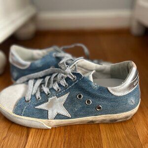 Golden Goose, Denim and Silver, Size 7